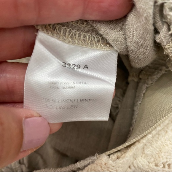 Yuvita Earthy Taupe Elastic Waist Pull On Linen Pants Comfy Size Medium - Picture 7 of 7